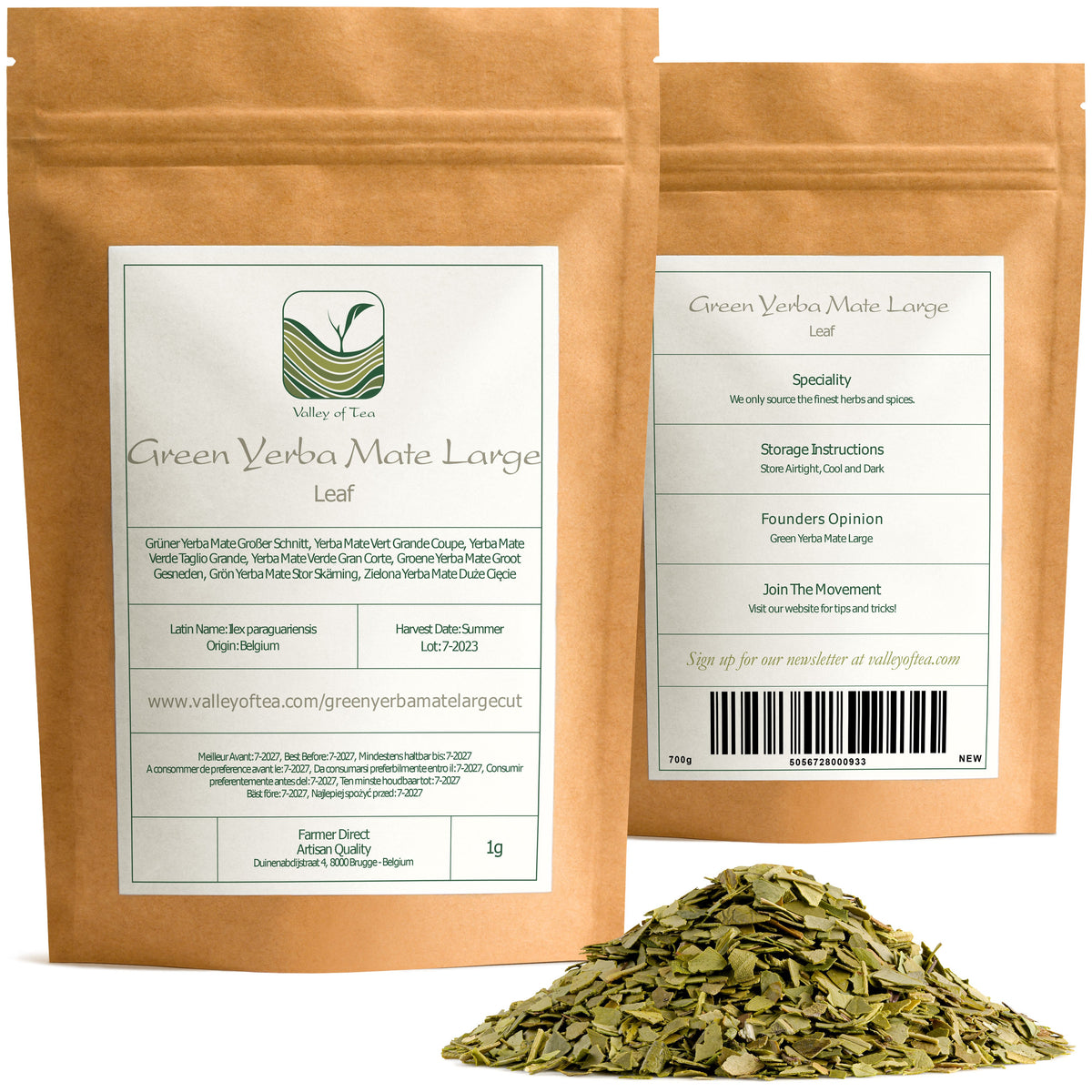 Grön Yerba Mate Stor Skärning