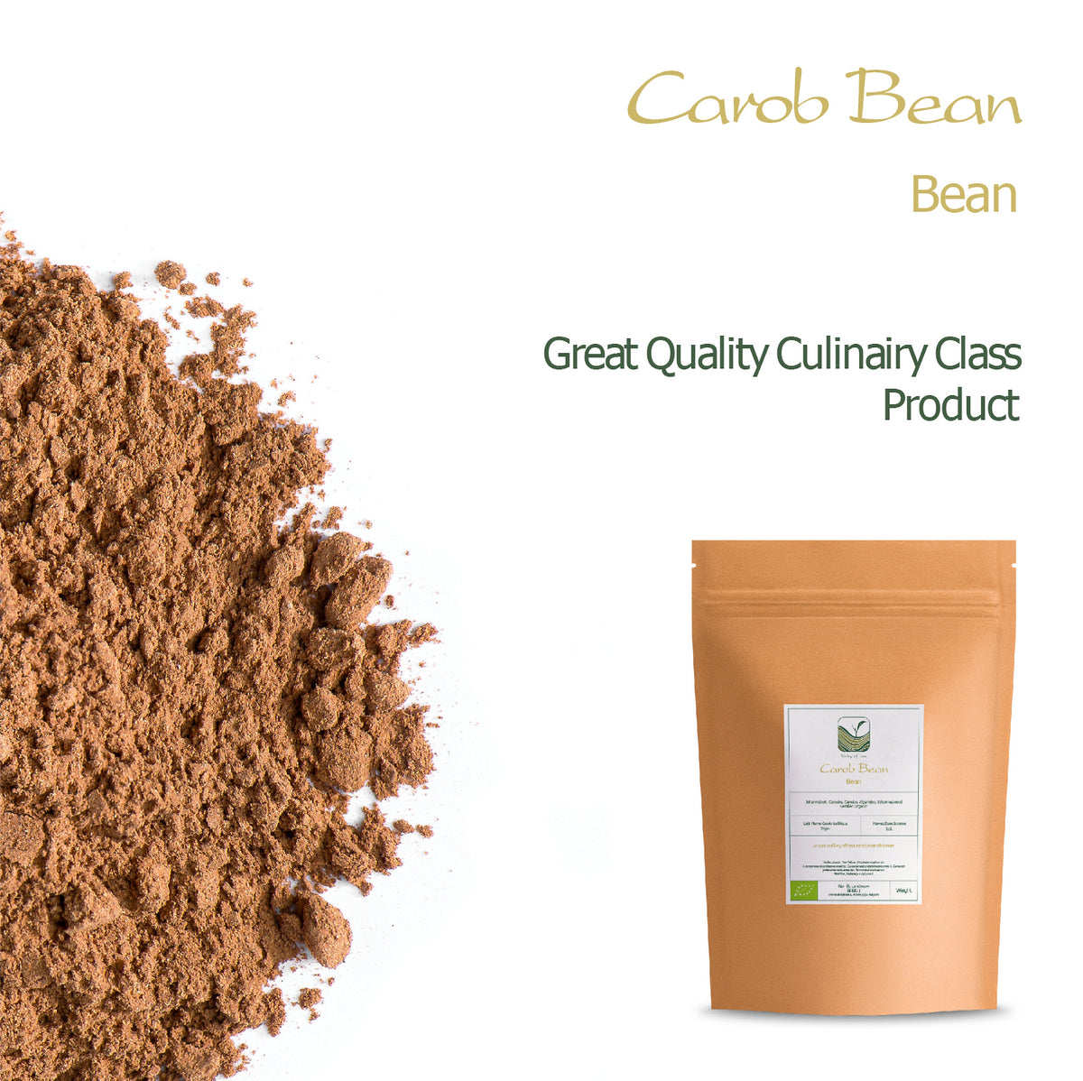 Carob Bean Nibs Raw Powder 250g