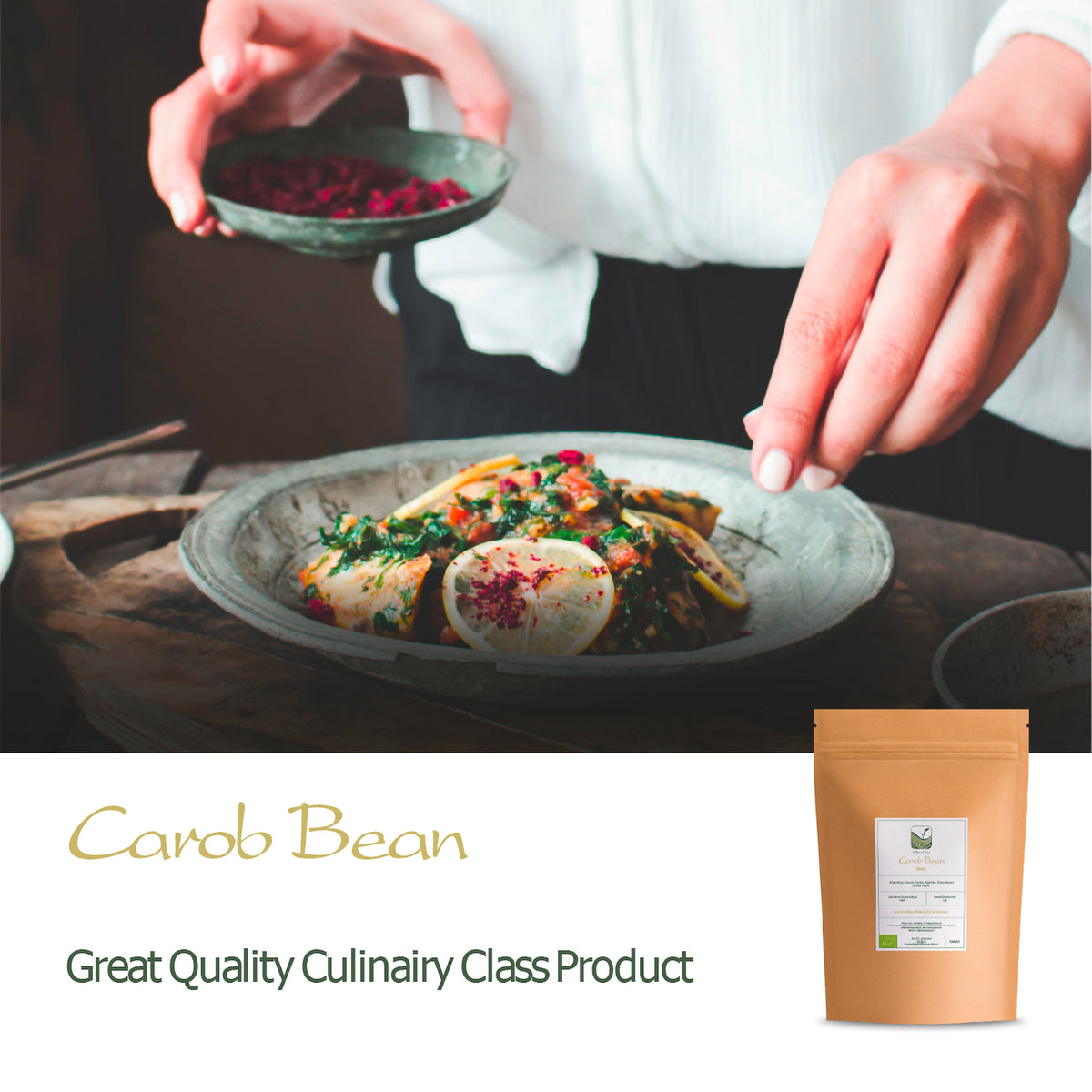 Carob Bean Nibs Raw Powder 250g